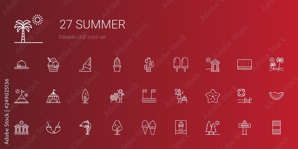 Wall mural summer icons set