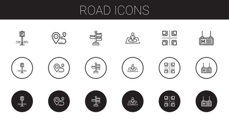 road icons set