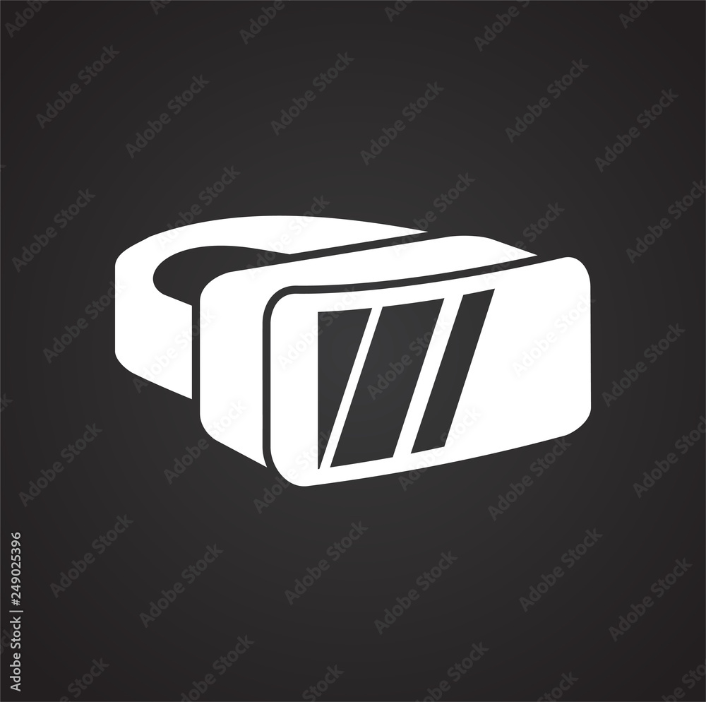 Fototapete virtual reality googles icon on black background for graphic and web design, modern simple vector si