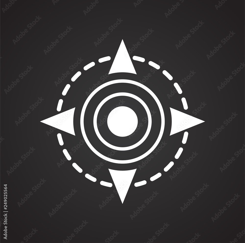 Poster virtual reality tour icon on black background for graphic and web design, modern simple vector sign.