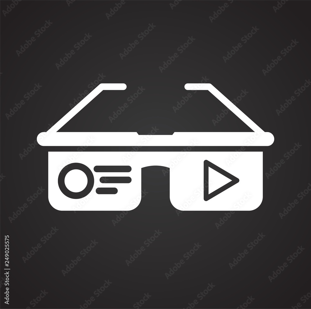 Fototapete virtual reality googles icon on black background for graphic and web design, modern simple vector si