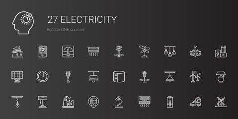 electricity icons set