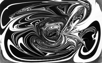 Marble ink pattern texture abstract background. black and white tone