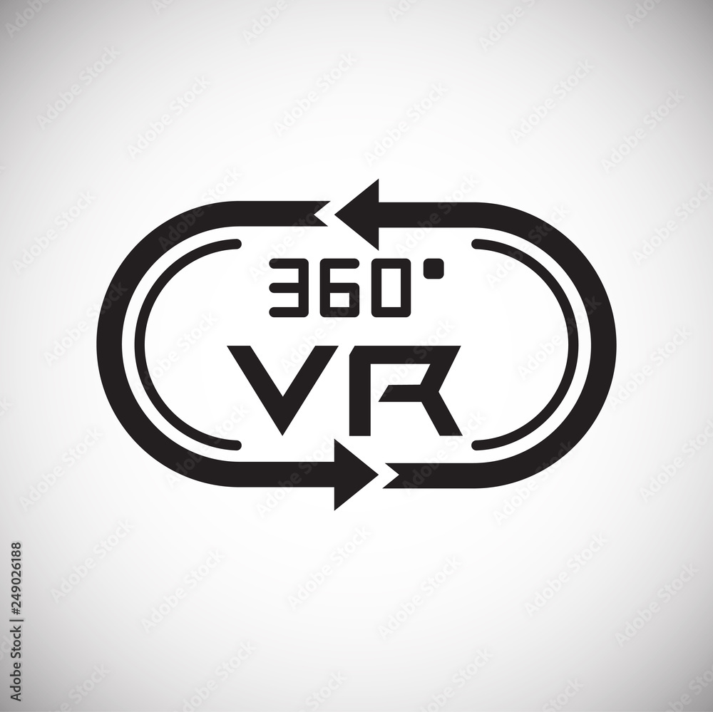 Poster virtual reality 360 icon on white background for graphic and web design, modern simple vector sign. 