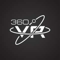 Virtual reality 360 icon on black background for graphic and web design, Modern simple vector sign. Internet concept. Trendy symbol for website design web button or mobile app - 249026186