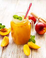 Nectarine juice with fresh fruits