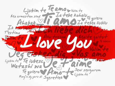 love words "I love you" in different languages of the world