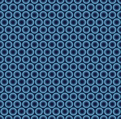 Mosaic seamless pattern. Geometric elements of round form. Gradations of blue.