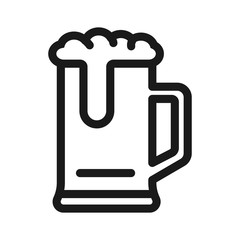 a glass of beer. minimal thin line web icon. simple vector illustration outline. concept for website or app.