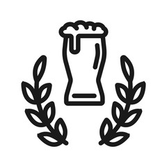 a glass of beer. minimal thin line web icon. simple vector illustration outline. concept for website or app.