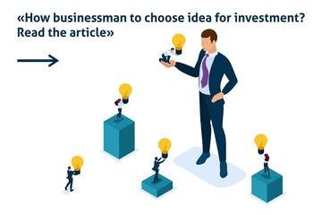 Isometric Businessman Investing in a Startup