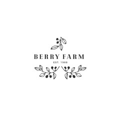 Floral hand drawn logo template in elegant and minimal style.