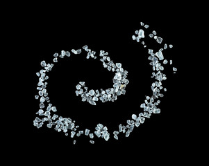 Sea salt on a black background