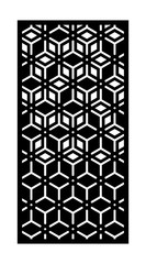 decorative vector panel for laser cutting. Template for interior partition in arabesque style. Ratio 1:2 - Vector 