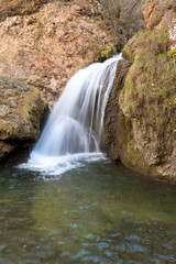 Fototapeta na wymiar waterfalls of mountain rivers in the Caucasus. mountain landscape,