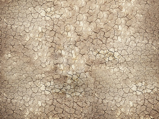 Cracked desert soil. Top view. 3D illustration