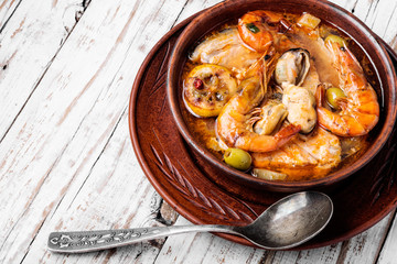 Fresh seafood soup