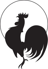 Fototapeta premium Rooster, silhouette. - Vector