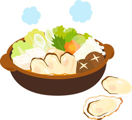 牡蠣鍋と生牡蠣