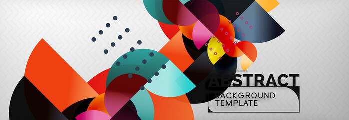 Semi cicrle geometric backgrounds on grey, modern geometric pattern design. Vector business or technology presentation design template, brochure or flyer pattern, or geometric banner