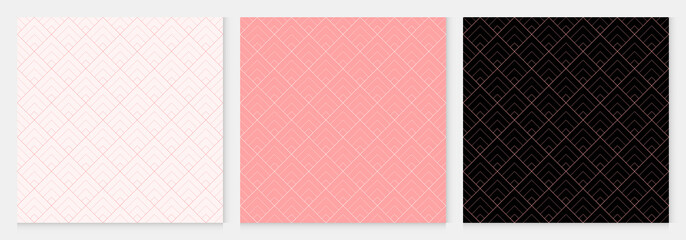 Pattern seamless chevron and square abstract background pink luxury color geometric vector.
