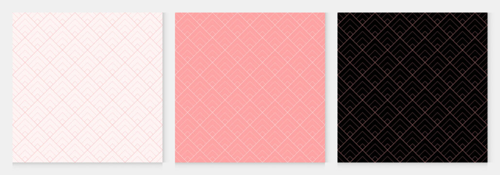 Pattern seamless chevron and square abstract background pink luxury color geometric vector.