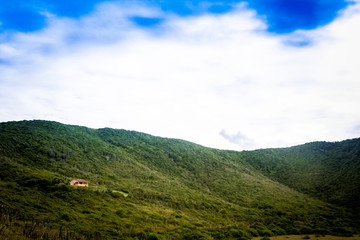  house from the top of a mountain