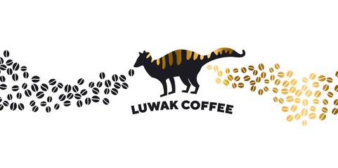 Luwak coffee vector banner template
