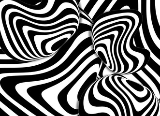 Hypnotic Illustration. Optical geometric illusion.