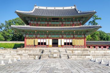 View of Injeongjeon Hall at Changdeokgung Palace in Seoul