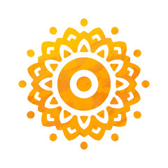 Beautiful Sun With Structure. Hand Drawn. Ornamental Mandala.