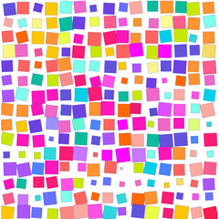  The bright colorful squares on a white background. 