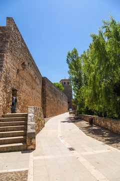 Covarrubias, Spain. Medieval fortress wall with tower