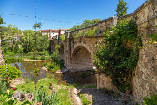 Covarrubias, Spain. Medieval stone bridge