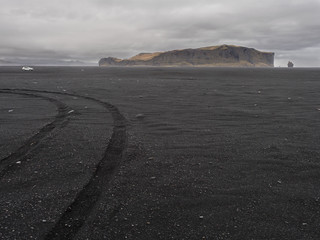 roadtrip at black sand beach, Iceland