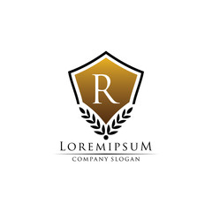 Classy Shield R Letter Logo