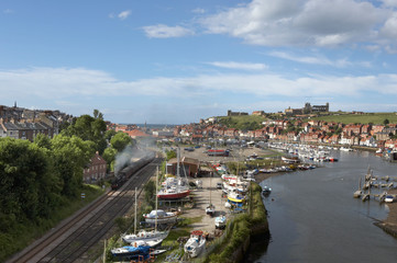 Fototapeta na wymiar WHITBY FISHING VILLAGE, NORTH YORKSHIRE, ENGLAND