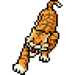 Fototapeta premium vector pixel art wild tiger