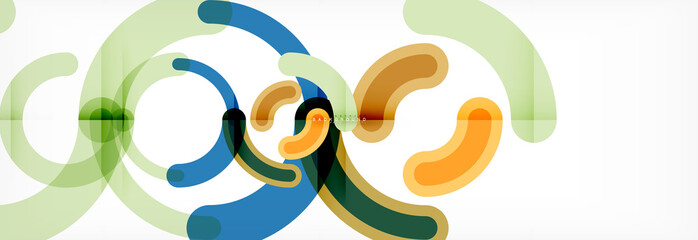 Vector outlined stroke circles composition