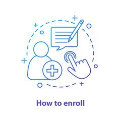 Enroll now concept icon