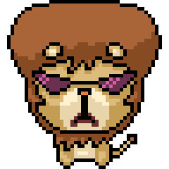 vector pixel art lion teenager