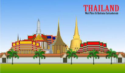 Naklejka premium Vector Phra Kaew Temple