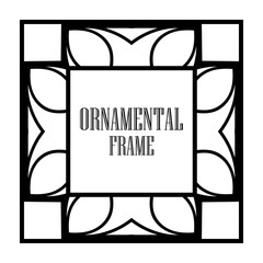 Art Deco vintage ornamental retro border frame. Old retro art deco element for vintage design. Retro art deco style.