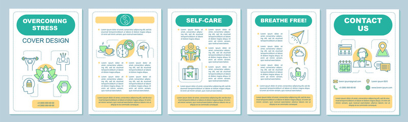 Overcoming stress brochure template layout