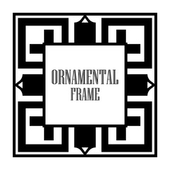 Art Deco vintage ornamental retro border frame. Old retro art deco element for vintage design. Retro art deco style.