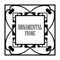 Art Deco vintage ornamental retro border frame. Old retro art deco element for vintage design. Retro art deco style.