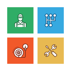 CAR SERVICE LINE ICON SET