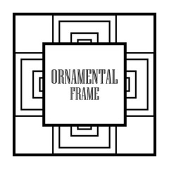 Art Deco vintage ornamental retro border frame. Old retro art deco element for vintage design. Retro art deco style.