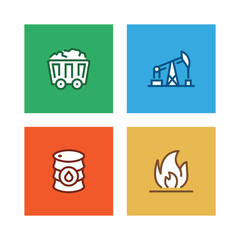 HEAVY AND POWER INDUSTRY LINE ICON SET