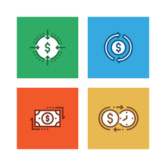 RETURN ON INVESMENT LINE ICON SET